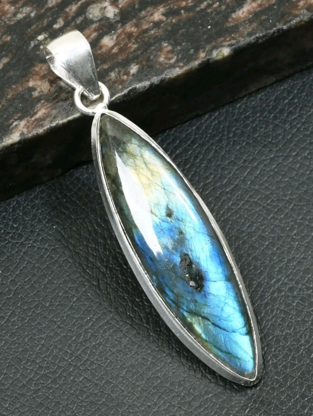 Labradorite Gemstone Jewelry 925 Sterling Silver Handmade Pendant Necklace